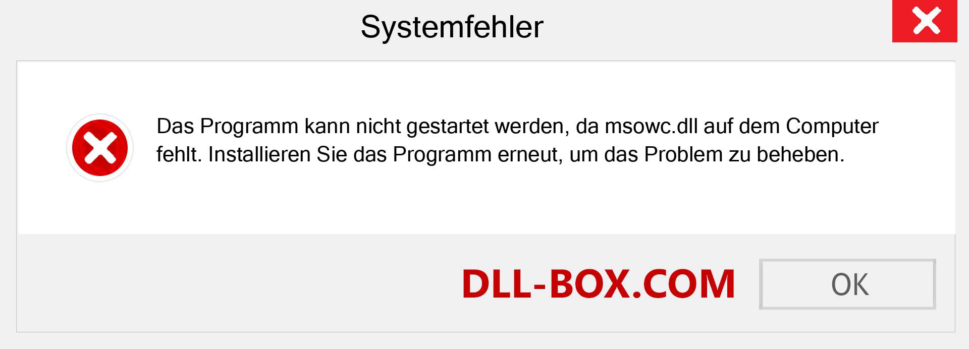 msowc.dll-Datei fehlt?. Download für Windows 7, 8, 10 - Fix msowc dll Missing Error unter Windows, Fotos, Bildern