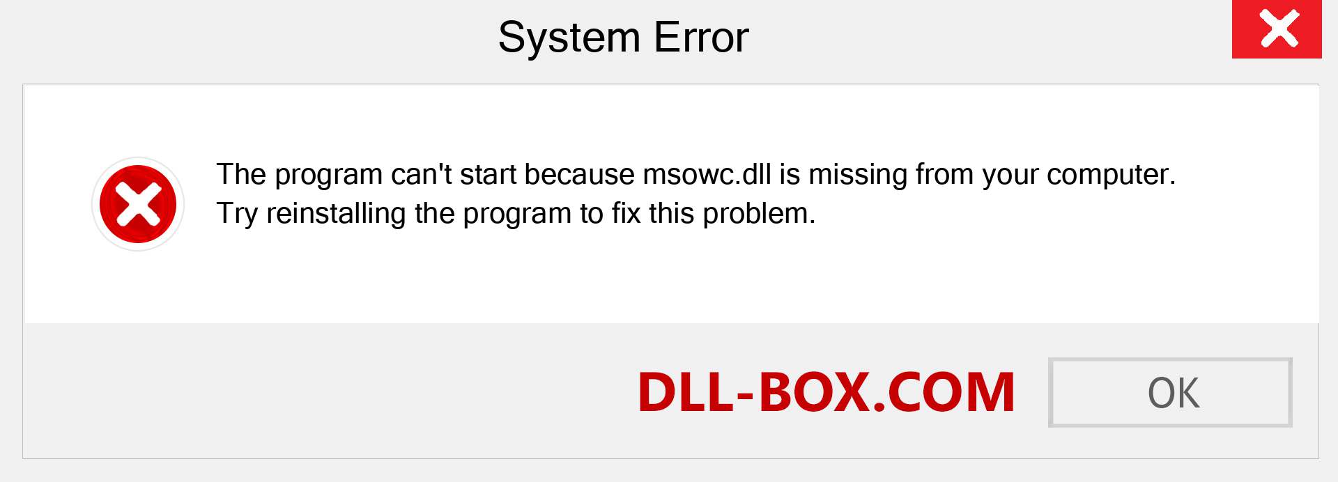  msowc.dll file is missing?. Download for Windows 7, 8, 10 - Fix  msowc dll Missing Error on Windows, photos, images